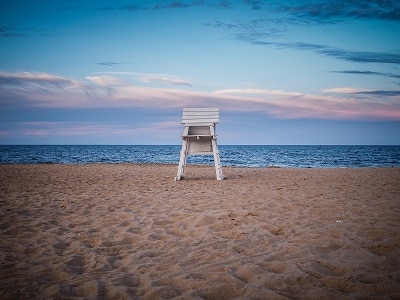 Lifeguard chair in Rehoboth Beach, Delaware