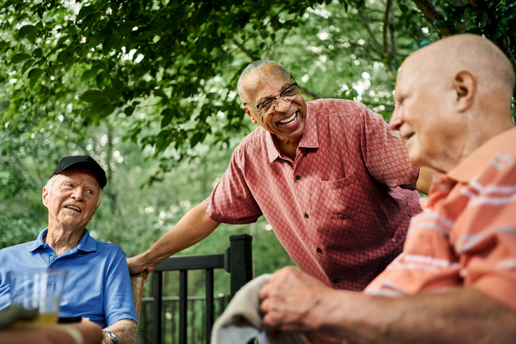 Group of Senior Men Smiling and Laughin